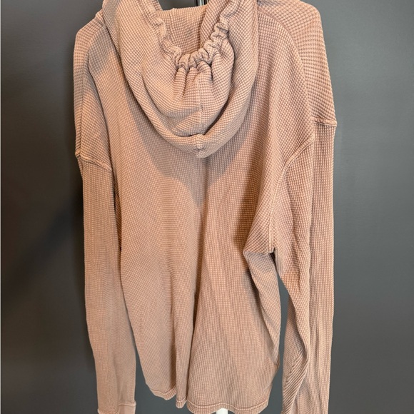 Arizona Jean Company Mauve Waffle-Knit Hooded Henley - Picture 3 of 3